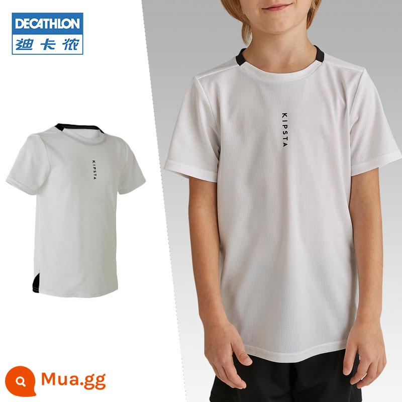 Quần short trẻ em của Decathlon Children SHOPHIFLE T -SHIRT SHORTS - Áo trắng (logo có dấu ngang và dọc phân bố ngẫu nhiên)