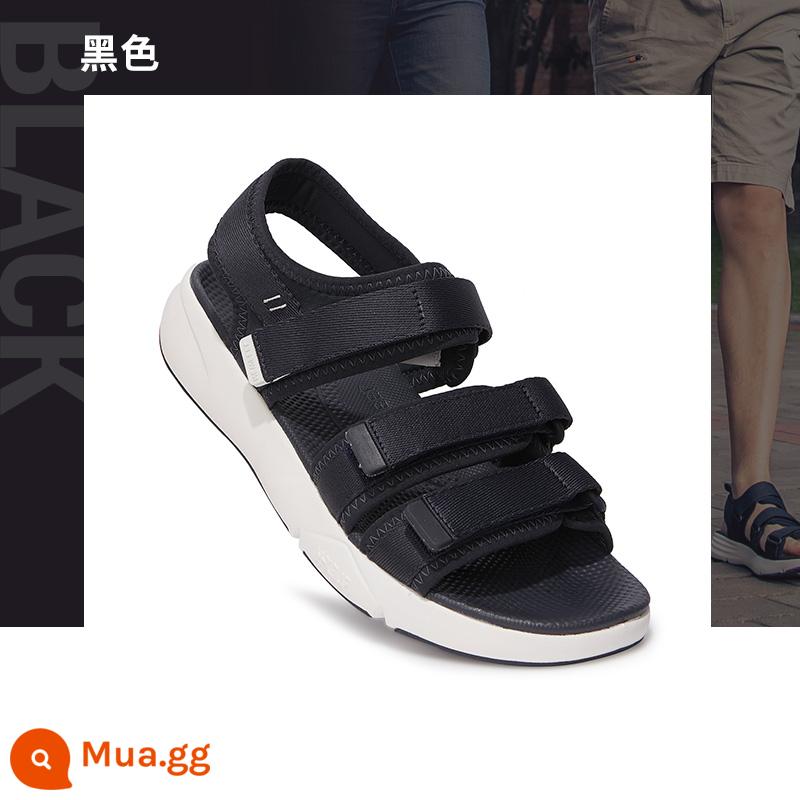 Giày Sandal Decathlon Thể Thao Nữ Giày Đi Biển Mùa Hè 2022 Mới Đáy Dày Cổ Đế Mềm Chống Trơn Trượt Giày Nữ WSKS - Mặt trên màu đen nhạt, đế màu trắng nhạt