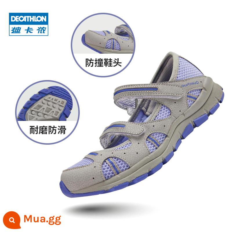 Decathlon flagship store chính thức xăng đan nữ chú hề giày nữ chống trượt có lỗ giày thể thao nữ giày đi biển ODS - Màu tím