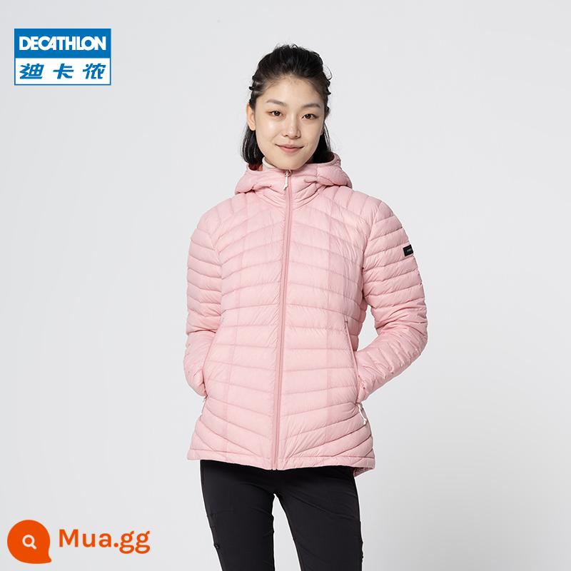 Decathlon Flagship Store Ánh Sáng Xuống Áo Khoác Nam Thể Thao Ngoài Trời Cặp Đôi Ngắn Mới Có Mũ Trùm Đầu Ấm Lót Nữ ODT3 - Nữ/Hồng Sakura