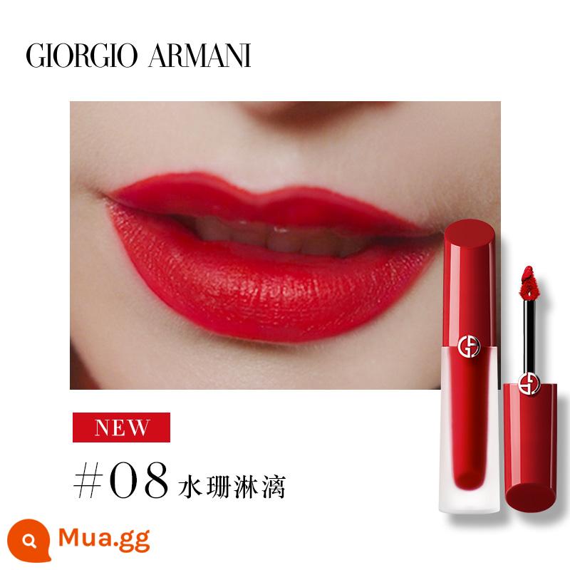 [Mua trước] Son nước dạng ống màu đỏ mới của Armani son nước nhẹ dưỡng ẩm béo nước Ding 04 bán lên men bưởi đỏ - #08 nước nhỏ giọt