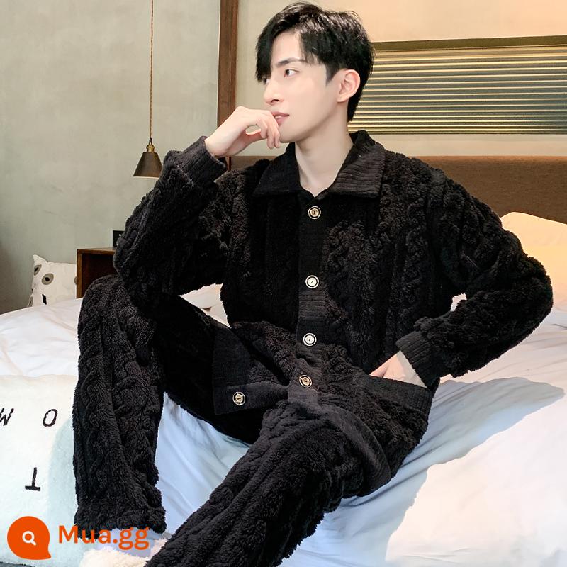 Mẫu mùa thu và mùa thu nam mới của Pyjama dày lên và Velvet Long -sleeved Coral Velvet Velvet Hoàng - y06-FKN8157