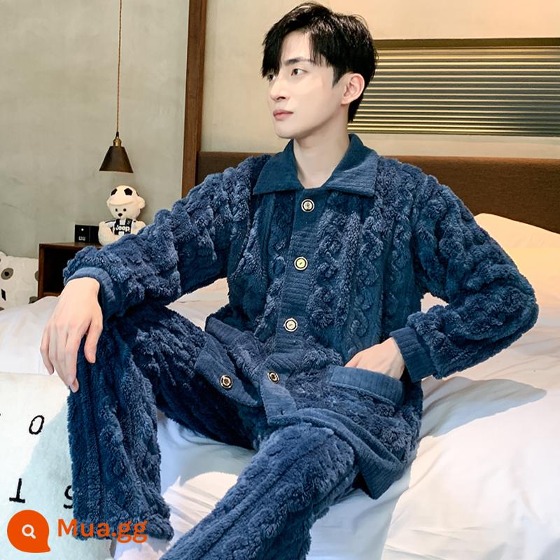 Mẫu mùa thu và mùa thu nam mới của Pyjama dày lên và Velvet Long -sleeved Coral Velvet Velvet Hoàng - y06-FKN8158