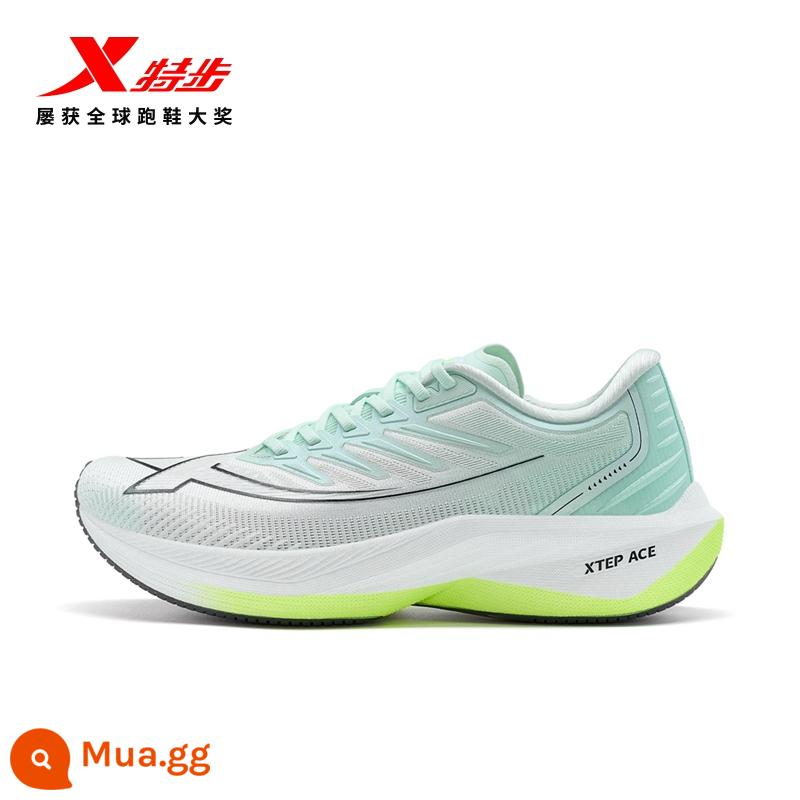 Giày chạy bộ đua xe một mảnh Xtep nam mùa thu marathon giày thể thao giảm sốc giày nam nữ giày chạy bộ quốc gia - Qinggong Nước Trôi [Nam] Bọt Xanh/Cánh Buồm Trắng