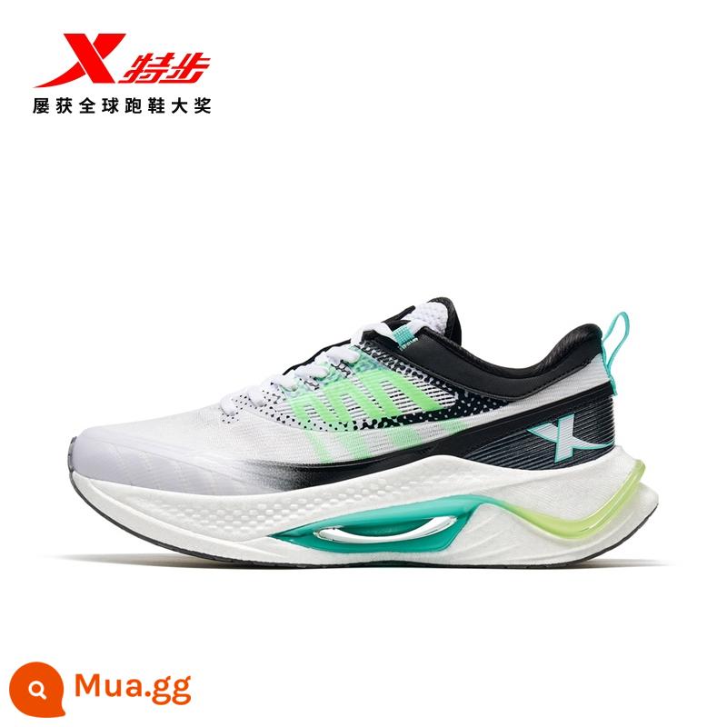 Giày chạy bộ đua xe một mảnh Xtep nam mùa thu marathon giày thể thao giảm sốc giày nam nữ giày chạy bộ quốc gia - Trắng/Đen-Yingqing PRO mới [Nam]