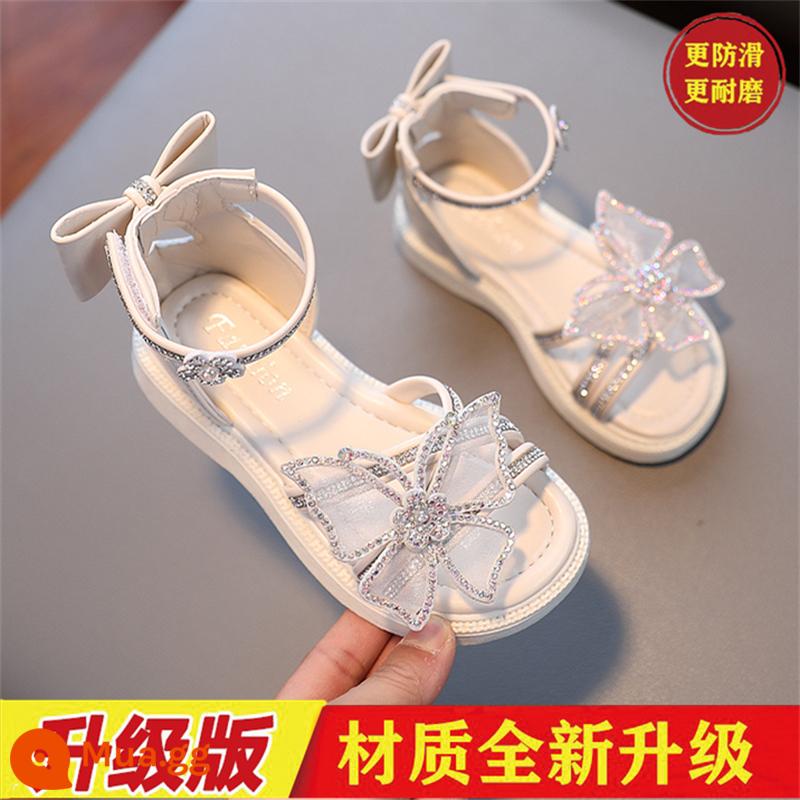 Giày Sandal Bé Gái Mùa Hè 2023 Giày Công Chúa Trẻ Em Mới Chống Trơn Trượt Bé Gái Giày Pha Lê Đi Biển Mùa Hè Xăng Đan Và Dép Đi Trong Nhà - Màu be [phiên bản nâng cấp]