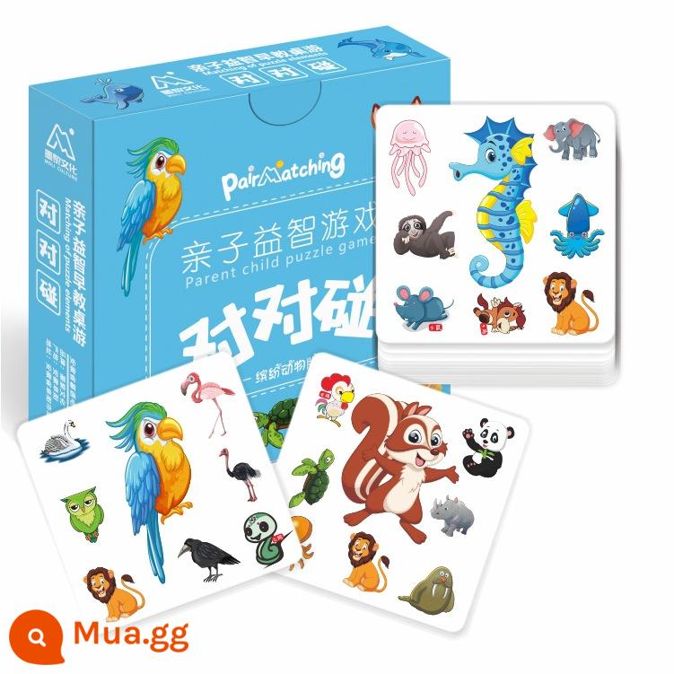 Crazy Matching Cards Puzzle Cards Đồ chơi rèn luyện tư duy logic cho trẻ em Trò chơi gia đình Trò chơi bảng tương tác giữa cha mẹ và con cái - Ghép hình động vật (50 thẻ + hướng dẫn)