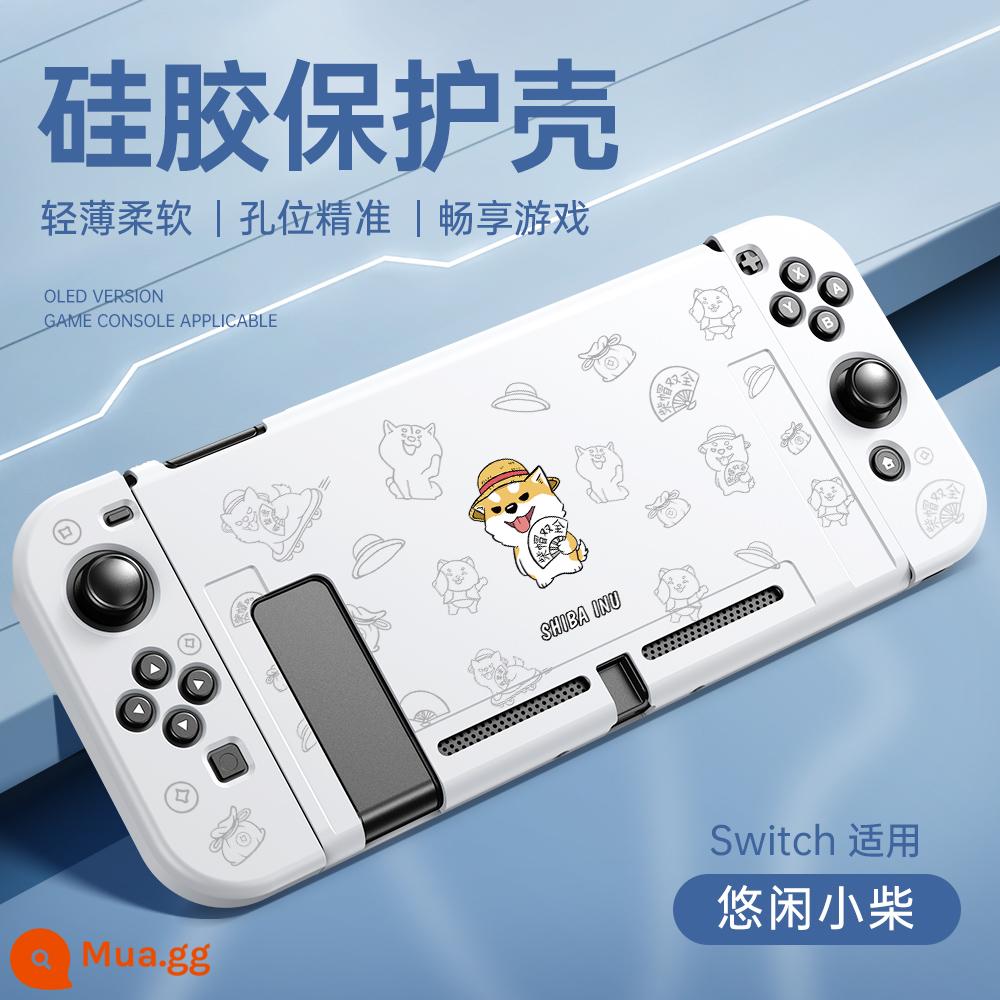 Thích hợp cho vỏ bảo vệ Nintendo switch, vỏ switcholed mới, vỏ tay cầm silicon hai mảnh, vỏ bảo vệ NS, đế cắm OLED, vỏ mềm lưu trữ bảng điều khiển trò chơi riêng biệt - switch√Vỏ mềm lỗ mịn mới được nâng cấp✦[Xiachai cổ màu trắng-nhàn nhã]★mũ miễn phí