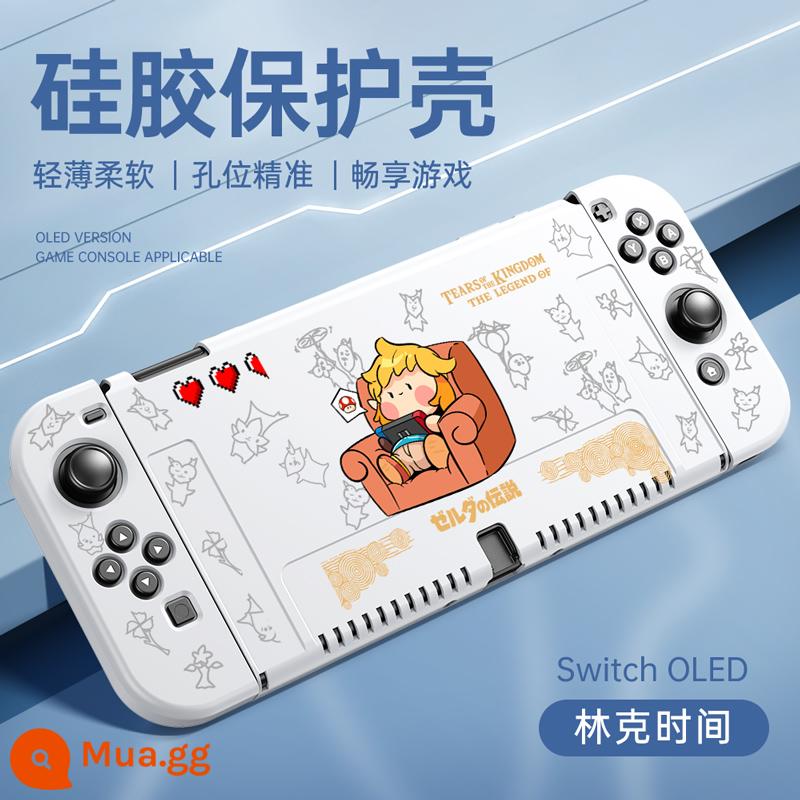 Thích hợp cho vỏ bảo vệ Nintendo switch, vỏ switcholed mới, vỏ tay cầm silicon hai mảnh, vỏ bảo vệ NS, đế cắm OLED, vỏ mềm lưu trữ bảng điều khiển trò chơi riêng biệt - chuyển đổi OLED√Vỏ mềm lỗ mịn được nâng cấp mới✦ [Thời gian liên kết trắng cổ] ★ Mũ miễn phí