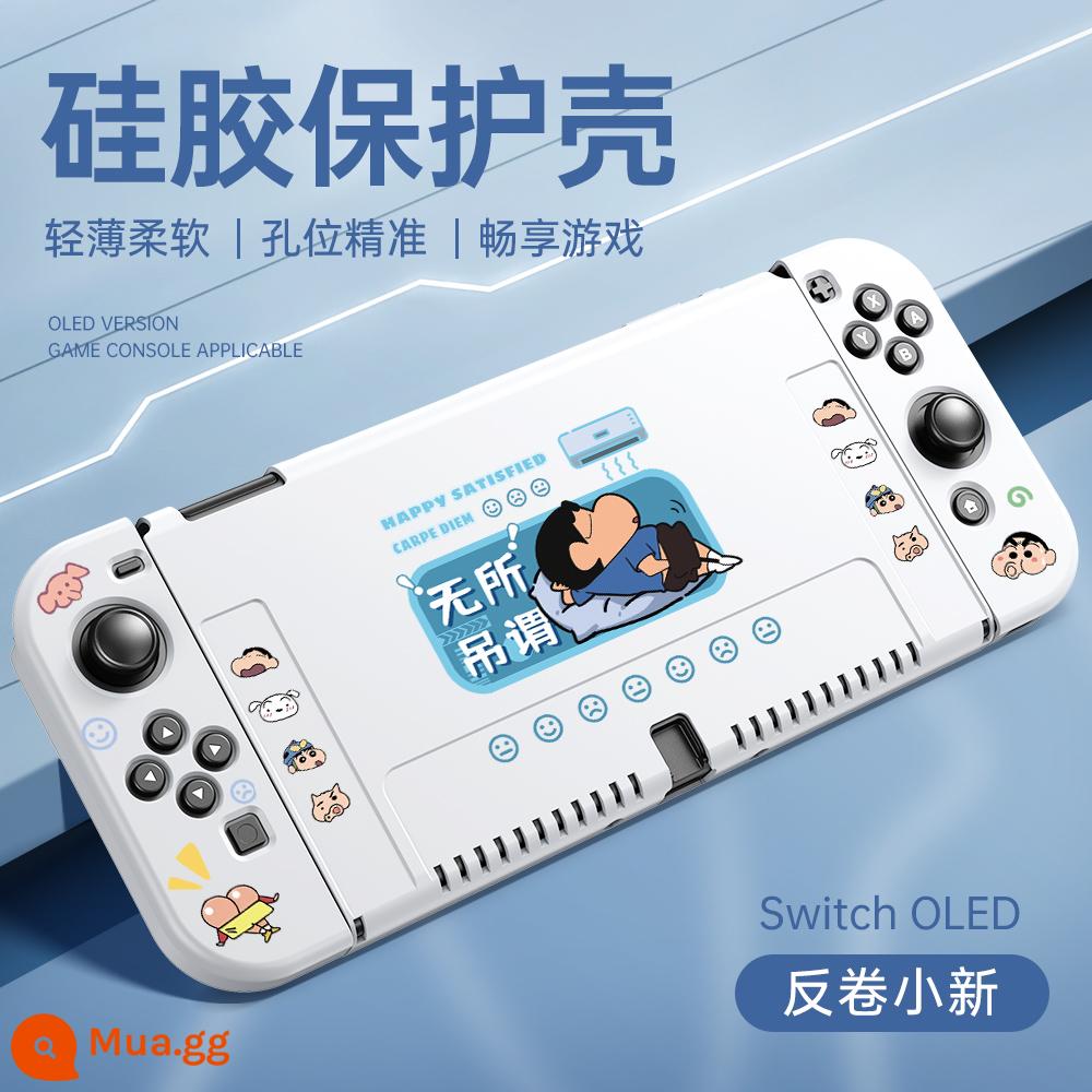 Thích hợp cho vỏ bảo vệ Nintendo switch, vỏ switcholed mới, vỏ tay cầm silicon hai mảnh, vỏ bảo vệ NS, đế cắm OLED, vỏ mềm lưu trữ bảng điều khiển trò chơi riêng biệt - chuyển đổi OLED√Vỏ mềm lỗ mịn được nâng cấp mới✦ [cuộn ngược màu trắng cổ Xiaoxin]★ mũ miễn phí