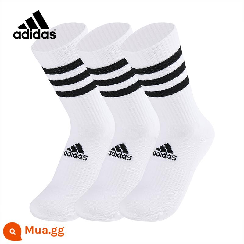 adidasTất ống giữa adidas dành cho nam và nữ tập thể dục mùa đông chạy bộ thể thao thấm hút mồ hôi vớ bóng rổ cầu lông giữ ấm - Dòng DZ [ống dài màu trắng 3 đôi]