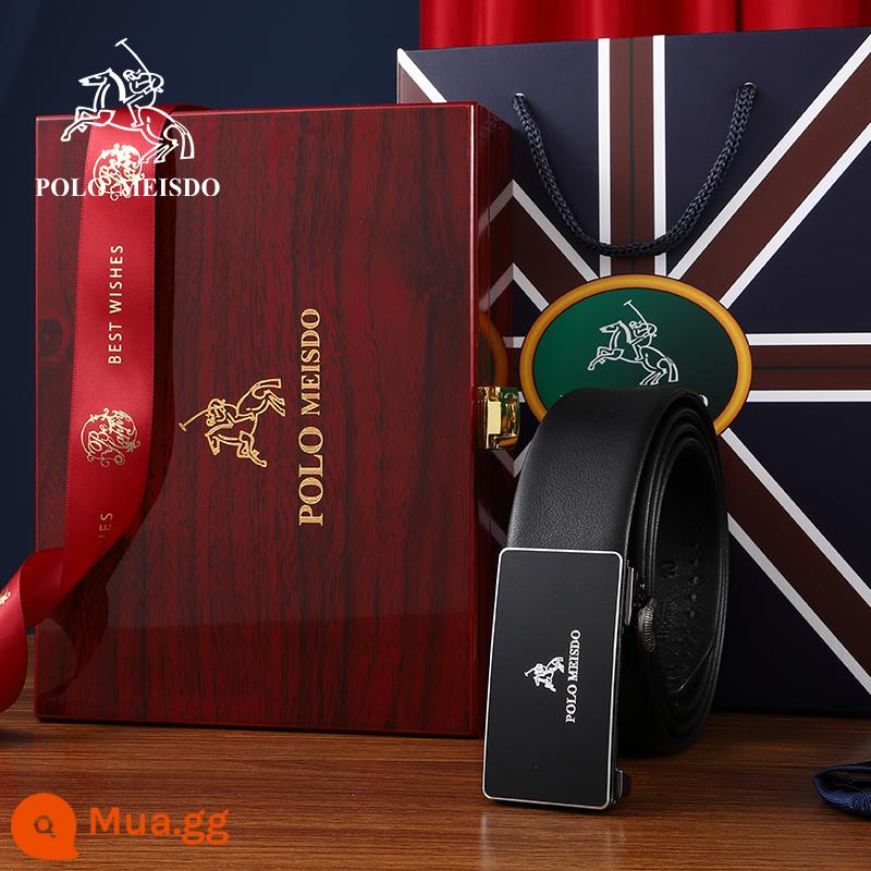 Anh Quốc Ralph Lauren Polo Chính Thức Hàng Đầu Store Thắt Lưng Nam Da Thật Tự Động Bên Trong Khóa Thắt Lưng Nam Thanh Niên Kinh Doanh Dây Triều - [SF Express miễn phí vận chuyển] Khóa bên trong PL600466 [với hộp quà tặng bằng gỗ nguyên khối]