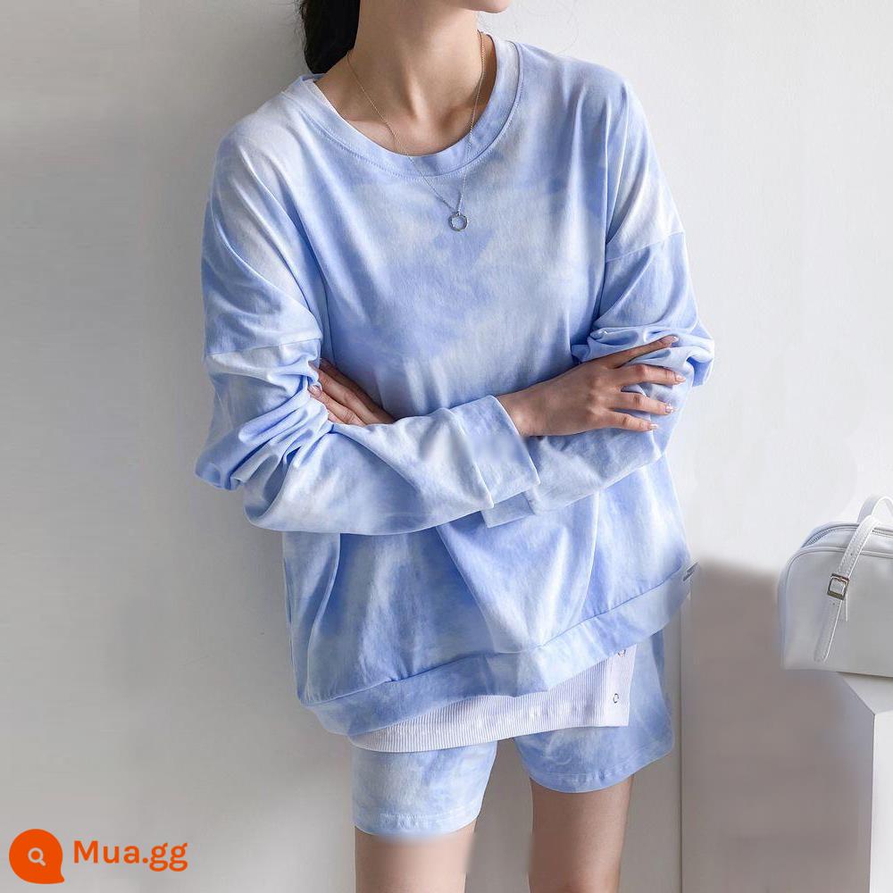 Bộ đồ hai mảnh thể thao dáng rộng cotton ngắn tay thời trang mùa hè phiên bản Hàn Quốc mới 2022 chạy bộ thông thường - Suit nữ 3222 tay ngắn + quần short