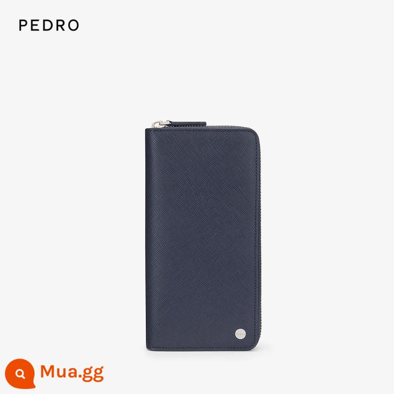 Ví PEDRO phiên bản dài 22 da bê nam mới quà tặng sinh nhật nhiều thẻ PM4-16500023-7 - Màu xanh hải quân