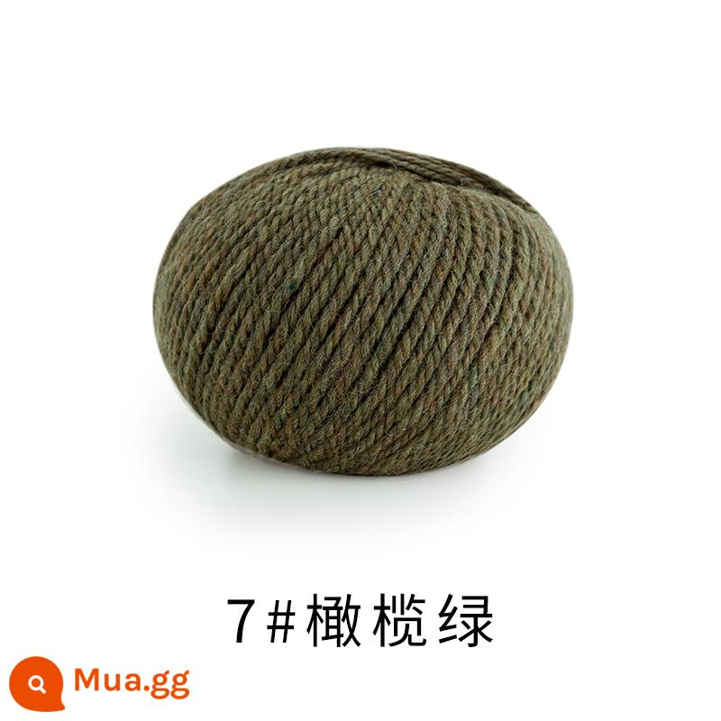 Chị Susu nhà Morandi 8 # Sợi len merino Úc handmade DIY dệt kim khăn mũ len bóng - 7 # xanh ô liu