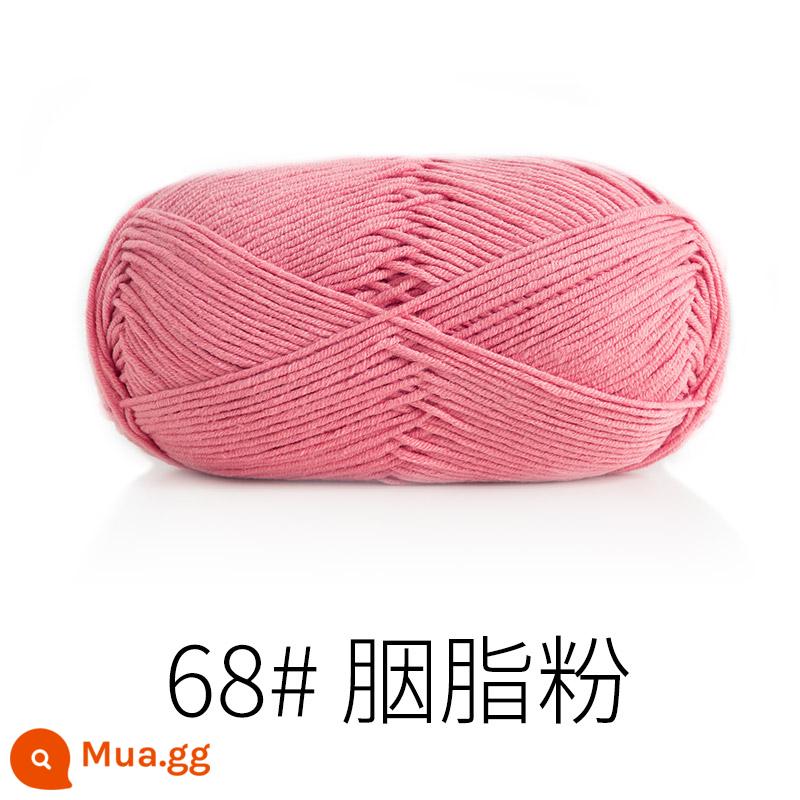 5 sợi cotton chải kỹ dày sợi bông bóng cho bé khăn quàng móc handmade chăn cho bé chất liệu dệt kim gói - Phấn phủ đỏ 68