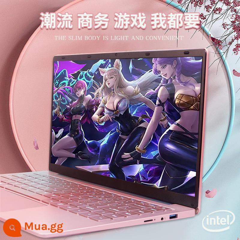 2022 New Authentic Ultra -thin Intel Laptop, Trò chơi máy tính, Cô gái học sinh Thin - Học văn phòng kinh doanh 8G+128G Hồng