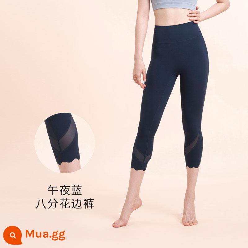 Giữ Không Có Kích Thước Quần Tập Yoga Nâng Hông Quần Tập Thể Dục Nữ Nude Quần Thể Thao Dưới Bó Sát Quần Thể Thao Phụ Nữ Mang Thai Quần Tập Yoga - Màu xanh nửa đêm-8 phút Phong cách khí chất