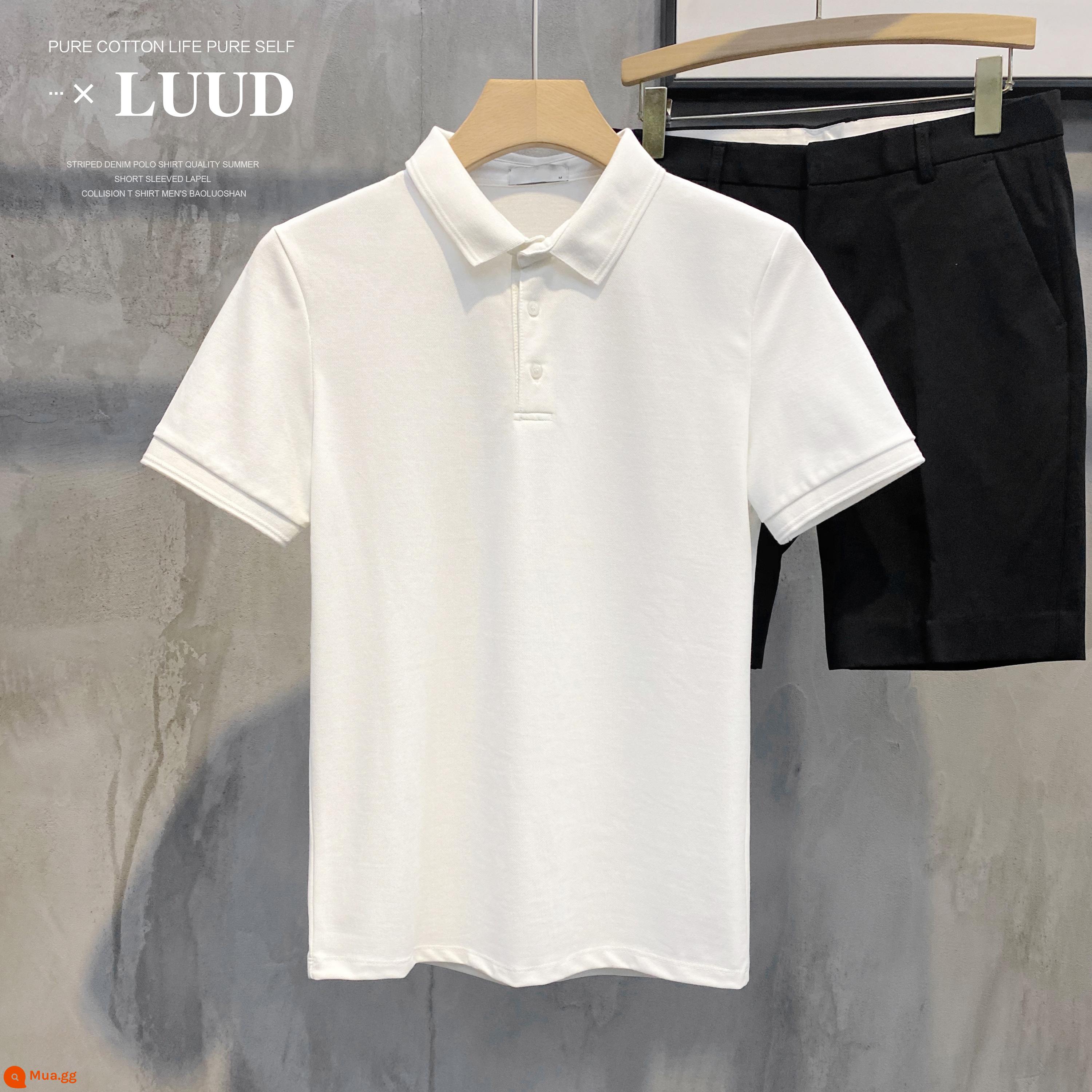 LUUD Modilan màu mới áo sơ mi POLO có ve áo piqué cotton ngắn tay nam giản dị cho tất cả các trận đấu slim Ralph Lauren polo top - Ngà voi