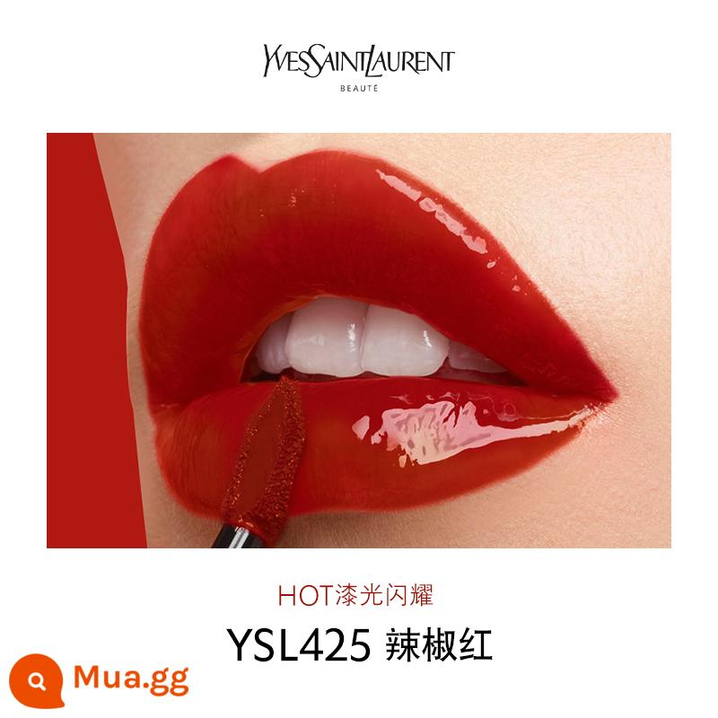 [Quà Năm Mới] YSL Saint Laurent Clarinet Lip Glaze Mirror Glass Lip Water Light Makeup Effect 416 Màu Tomato - YSL425 ớt đỏ