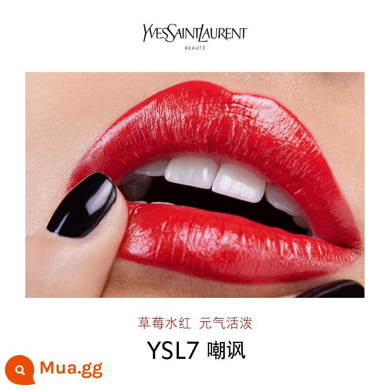 [New Arrival] YSL Saint Laurent Black Gold Square Tube Lipstick Glaze Hàng Mới 1971 Nâu Đỏ 10 Màu Nude Nhẹ Nhàng - YSL7 Taunt Nước Dâu Đỏ