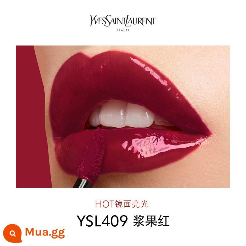 [Quà Năm Mới] YSL Saint Laurent Clarinet Lip Glaze Mirror Glass Lip Water Light Makeup Effect 416 Màu Tomato - YSL409 Màu đỏ mọng