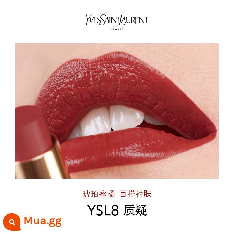 [New Arrival] YSL Saint Laurent Black Gold Square Tube Lipstick Glaze Hàng Mới 1971 Nâu Đỏ 10 Màu Nude Nhẹ Nhàng - Câu hỏi YSL8 Quýt hổ phách