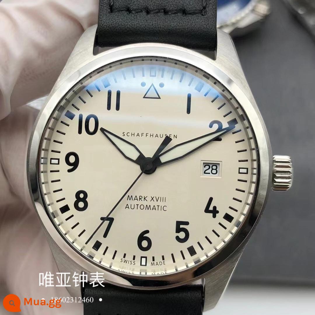 Bộ phim giống với Hoàng tử bé Mark XVIII Pilot Case Case Dây đeo Kim đen Được trang bị Bộ máy 2824 2892 - Vỏ đĩa trắng + Bộ máy Thụy Sĩ được lắp ráp thành đồng hồ