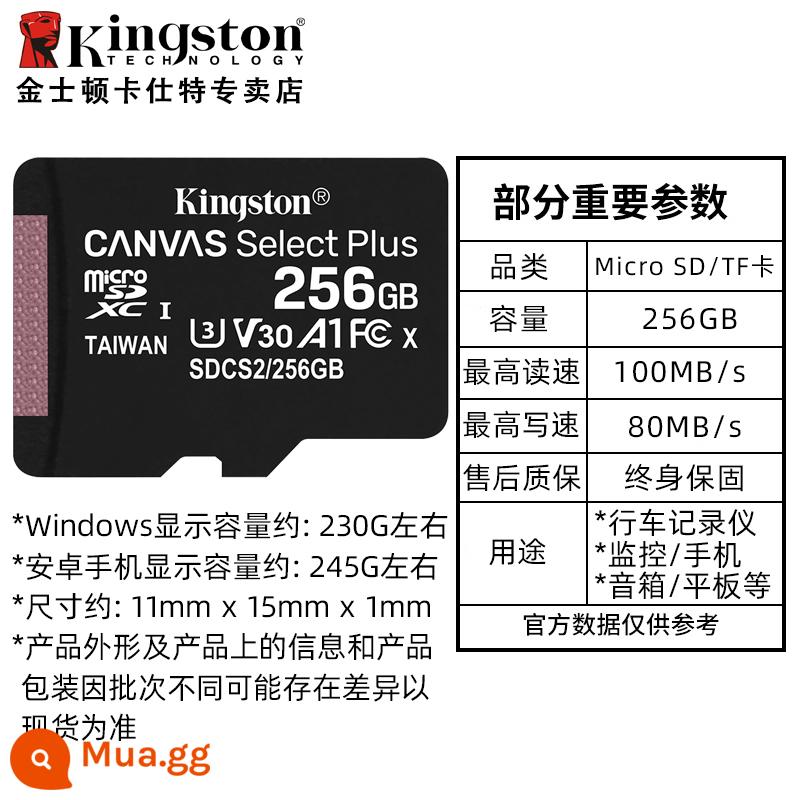 Kingston256g thẻ nhớ tốc độ cao 170 MB/giây máy ảnh thể thao máy bay không người lái chuyển đổi bảng điều khiển trò chơi - Ưu tiên ghi/giám sát 100MB/s 256GB