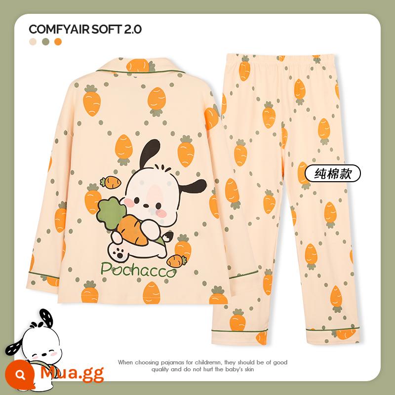 Bộ Đồ Ngủ Bé Gái Mùa Thu Dài Tay Cotton Nguyên Chất 2023 Bộ Đồ Bé Gái Mới Internet Người Nổi Tiếng Quần Áo Thu Đông Trẻ Em Lớn Quần Áo Ở Nhà Mùa Thu Đông - X23416