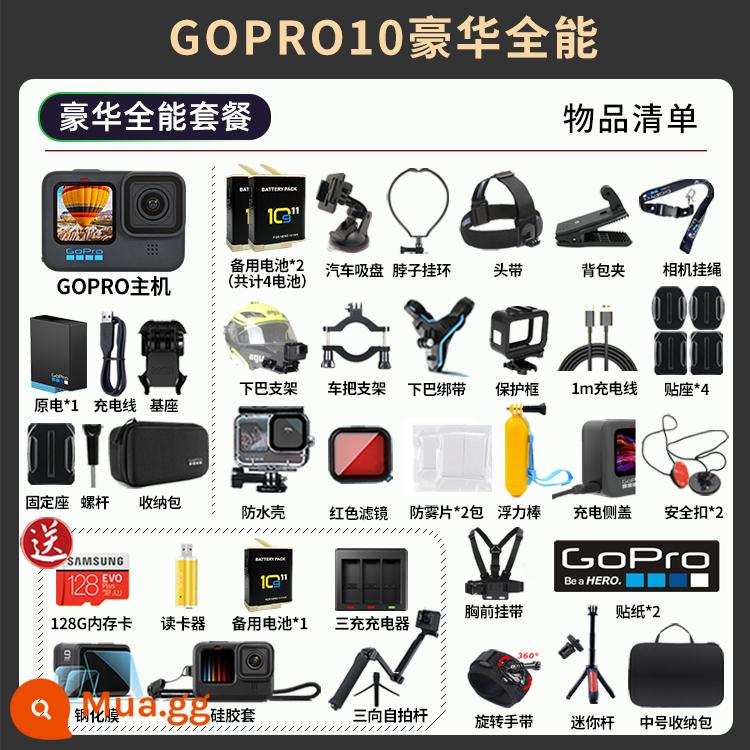 Camera chuyển động toàn cảnh GoPro HERO11 Black10/9MAX360 chống rung vlog camera 5K siêu nét - GOPRO 10 BLACK-gói toàn diện sang trọng