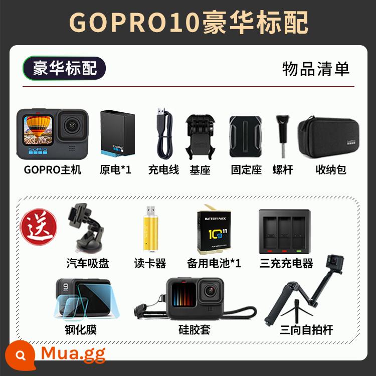 GoPro Hero10 Black Black Dog 11/9/8Max 360 Máy ảnh thể thao chống Vlog Panoramic - GOPRO 10 BLACK-Tiêu chuẩn chính thức