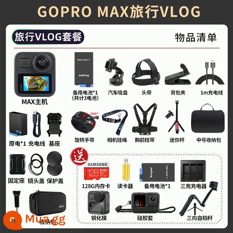 Camera chuyển động toàn cảnh GoPro HERO11 Black10/9MAX360 chống rung vlog camera 5K siêu nét - Gói VLOG du lịch GOPRO MAX