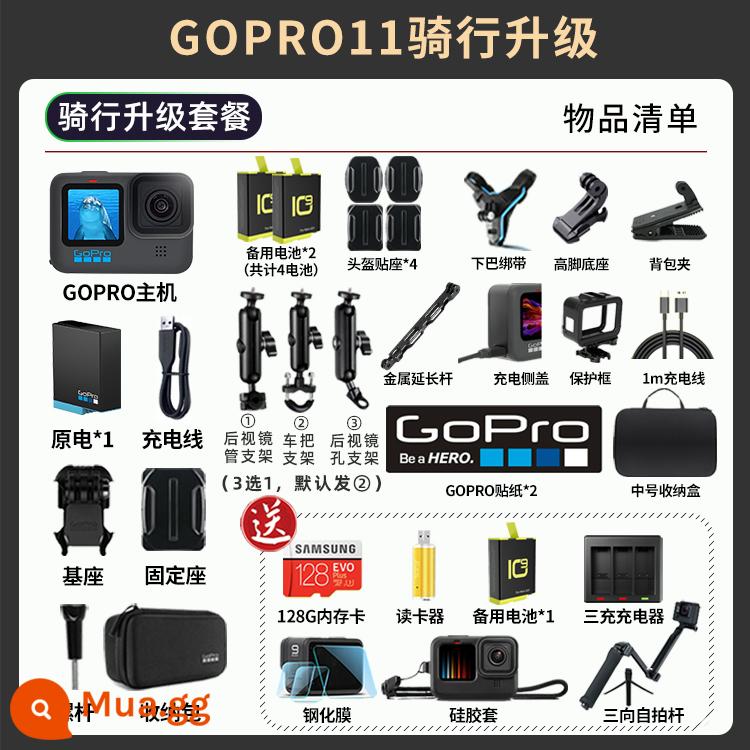 Camera chuyển động toàn cảnh GoPro HERO11 Black10/9/8MAX360 chống rung quay video vlog 5K cực rõ nét - Phiên bản nâng cấp GOPRO 11 BLACK-Bike