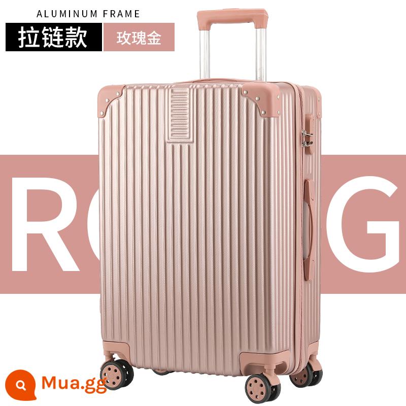 Vali bé trai dung tích siêu lớn 32 inch xe đẩy nữ mạnh mẽ dày bền 26 mật khẩu du lịch bao da 28 - Dây kéo chống xước/vàng hồng nâng cấp