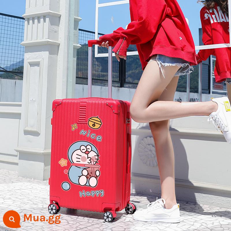 Vali Nữ 2022 Mới 20 Inch Xe Đẩy Nhỏ Sinh Viên Du Lịch Mật Khẩu Bao Da Nam Công Suất Lớn Bền Đẹp - Nâng cấp dây kéo đám cưới màu đỏ/trà sữa xanh béo