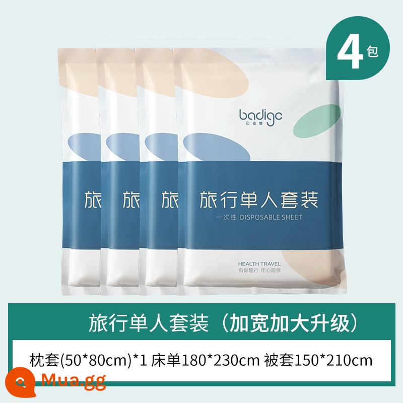 Du Lịch Giặt Không Ga Giường Vỏ Chăn Áo Gối Chần Gòn Vỏ Chăn Bốn Bộ Khách Sạn Du Lịch Bẩn Chăn Ga Gối Di Động - Tiệt trùng chân không [bộ 4 bộ] model cực lớn