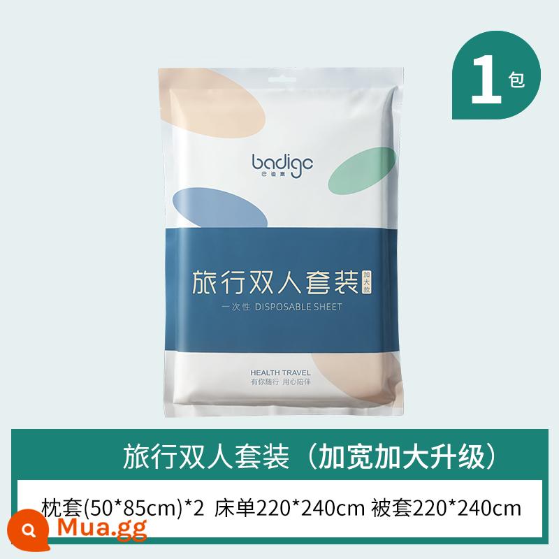 Du Lịch Giặt Không Ga Giường Vỏ Chăn Áo Gối Chần Gòn Vỏ Chăn Bốn Bộ Khách Sạn Du Lịch Bẩn Chăn Ga Gối Di Động - Tiệt trùng chân không [Bộ đôi 1 bộ] Model cực lớn