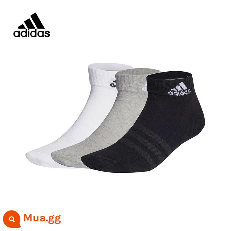 Vớ Adidasadidas Đồ nam và Phụ nữ vớ Thể thao 2022 Summer Thin Basketball vớ chạy tất - [Thường] Ba cặp đen, trắng và xám. Hàng giả chính hãng, trả 4 cho mỗi chiếc giả.