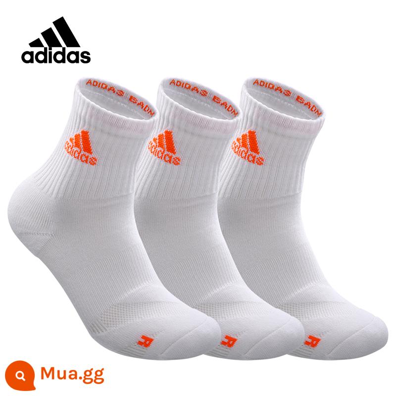 Vớ Adidasadidas Đồ nam và Phụ nữ vớ Thể thao 2022 Summer Thin Basketball vớ chạy tất - [Thường] MC ba đôi màu trắng và cam, hàng fake chính hãng chính hãng, bạn sẽ được 4 tặng một.