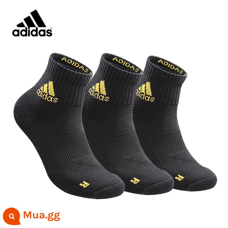 Vớ Adidasadidas Đồ nam và Phụ nữ vớ Thể thao 2022 Summer Thin Basketball vớ chạy tất - [Thường] Gói ba màu đen và vàng