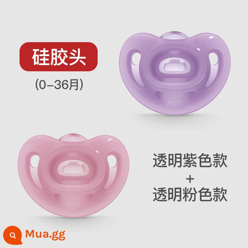 Đức NUK sơ sinh đầy đủ núm vú giả silicone cho bé ngủ loại mô phỏng sữa mẹ silicone 2 gói - Nhạy cảm/đầy đủ silicone/bé gái (0-6 tháng)