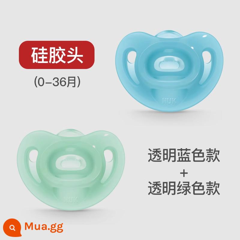 Đức NUK sơ sinh đầy đủ núm vú giả silicone cho bé ngủ loại mô phỏng sữa mẹ silicone 2 gói - Nhạy cảm/toàn bộ silicone/bé trai (6-18 tháng)