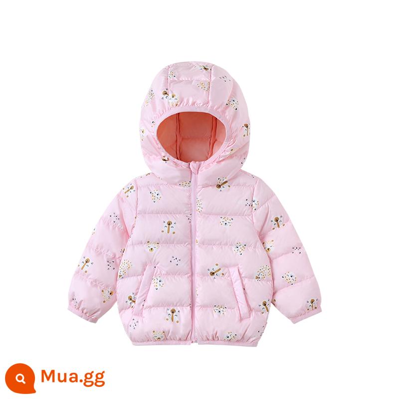 [Thông quan đặc biệt] Áo khoác Yingshi Down Jacket Áo khoác trùm đầu mùa đông Áo đi chơi dày ấm áp cho bé trai và bé gái - Bột quả mọng nhẹ YRWGJ31045A