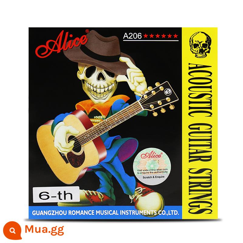 Alice Dân Gian Dây Đàn Guitar Gỗ Dây Đàn Guitar Đơn Dây 6 Bí Ẩn Dòng Đồng Phosphor Dây Đàn Guitar Trọn Bộ - Chuỗi A206-6