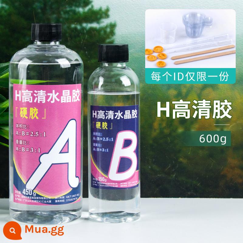 Tình Yêu Mới Cao Trong Suốt AB Keo Pha Lê Keo Thủ Công Tự Làm Chất Liệu Bộ Nhanh Khô Mẫu Vật Khuôn Nhựa Dính - Keo pha lê siêu trong 600g + bộ sản phẩm