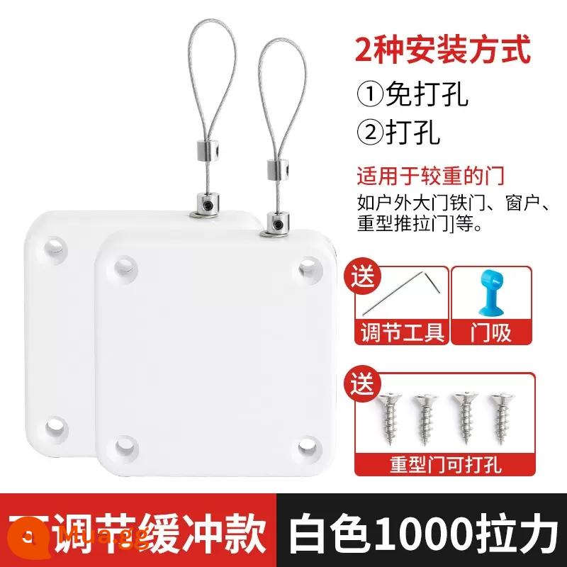 Tự động đóng cửa không đục lỗ thủy lực hộ gia đình cửa gỗ gần hơn đệm sắt kéo dây đóng đẩy cửa trượt hiện vật - Căng thẳng trắng 1000 (2 gói)