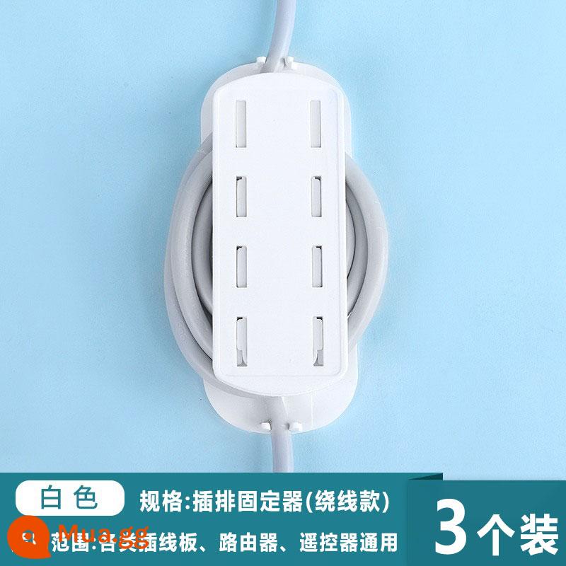 Plug-in fixer ổ cắm miễn phí punch tự dính plug-in mở rộng dòng dán tường cố định dây lưu trữ dòng hiện vật - [kiểu cáp] Gói 3 màu trắng