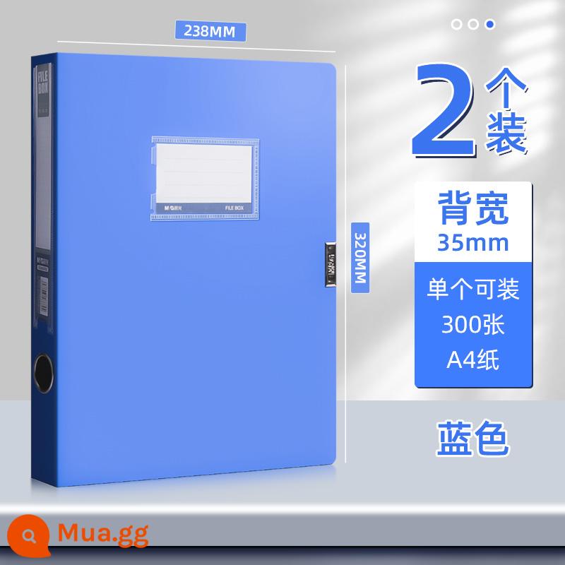 10 cái hộp hồ sơ nhựa Chenguang A4 hộp đựng hồ sơ hộp đựng hồ sơ hộp chứng từ tài chính hộp hồ sơ cán bộ nhân sự hộp thông tin xây dựng đảng hộp đựng hồ sơ hộp đựng chứng chỉ bộ sưu tập giấy chứng nhận sổ sách vật tư văn phòng - [Có thể gập lại | Tiết kiệm không gian] 2 gói/màu xanh đậm/3,5cm