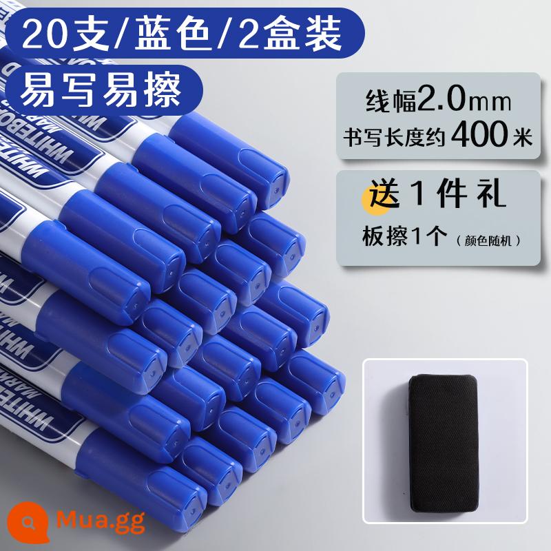 Bút viết bảng Chenguang có thể lau được dành cho giáo viên dung lượng lớn màu đen không độc hại dành cho trẻ em với màu đỏ và xanh bút bảng đen bút đánh dấu gốc nước bút vẽ bảng bút bút trắng bút trắng đầu dày dễ lau hàng trăm bút bảng miễn phí vận chuyển - Khổ rộng 2.0, viết dễ xóa, màu xanh 20 miếng - 1 cục tẩy làm quà - 1